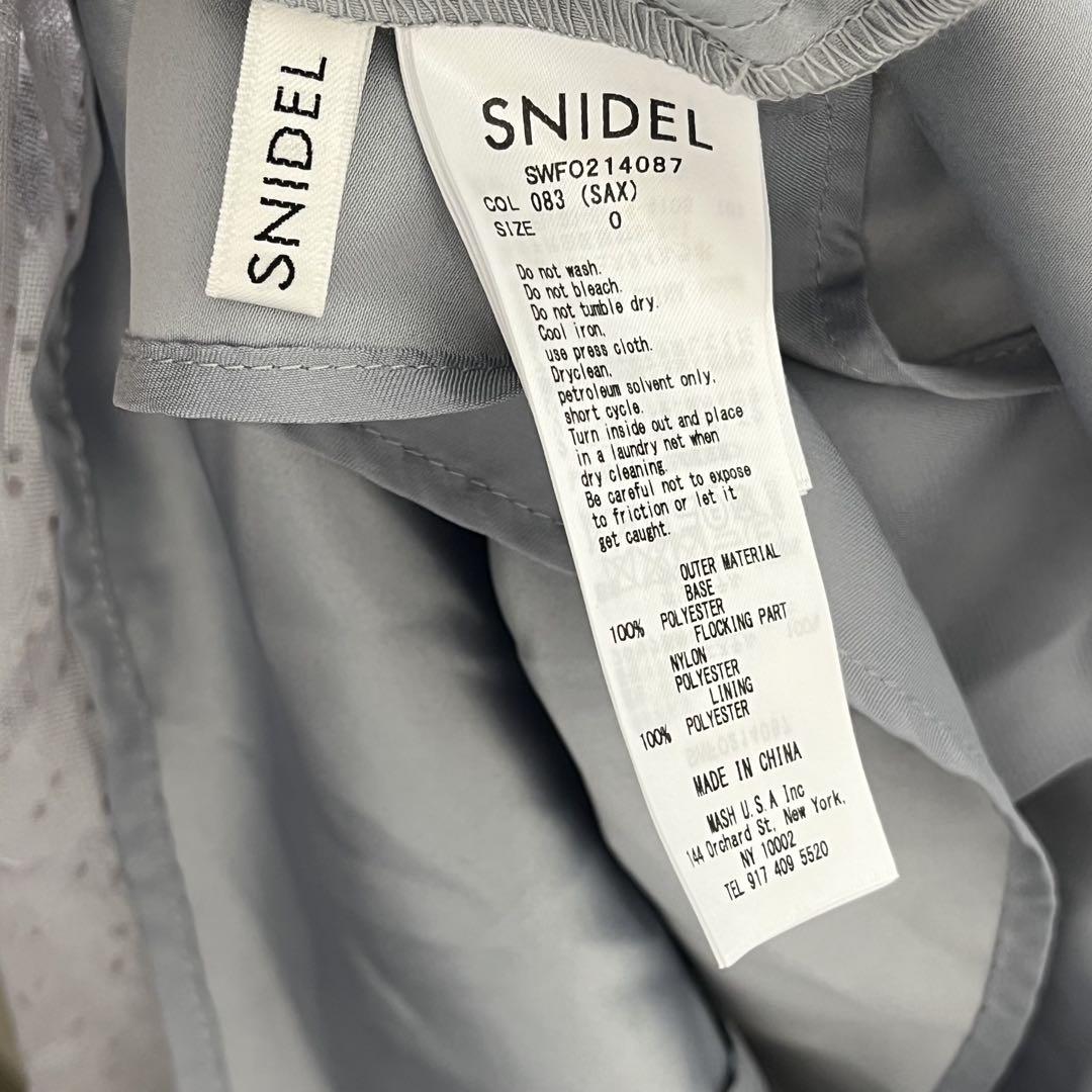 463 SNIDEL ドットチュールドレス sax-0 レース　フレア 463 SNIDEL ドットチュールドレス sax-0 レース フレア - メルカリ