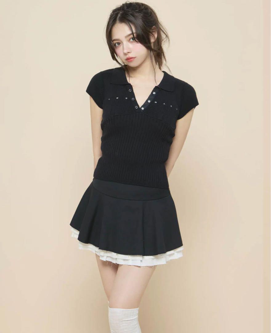 トップス Andmary Lindsay logo tops black