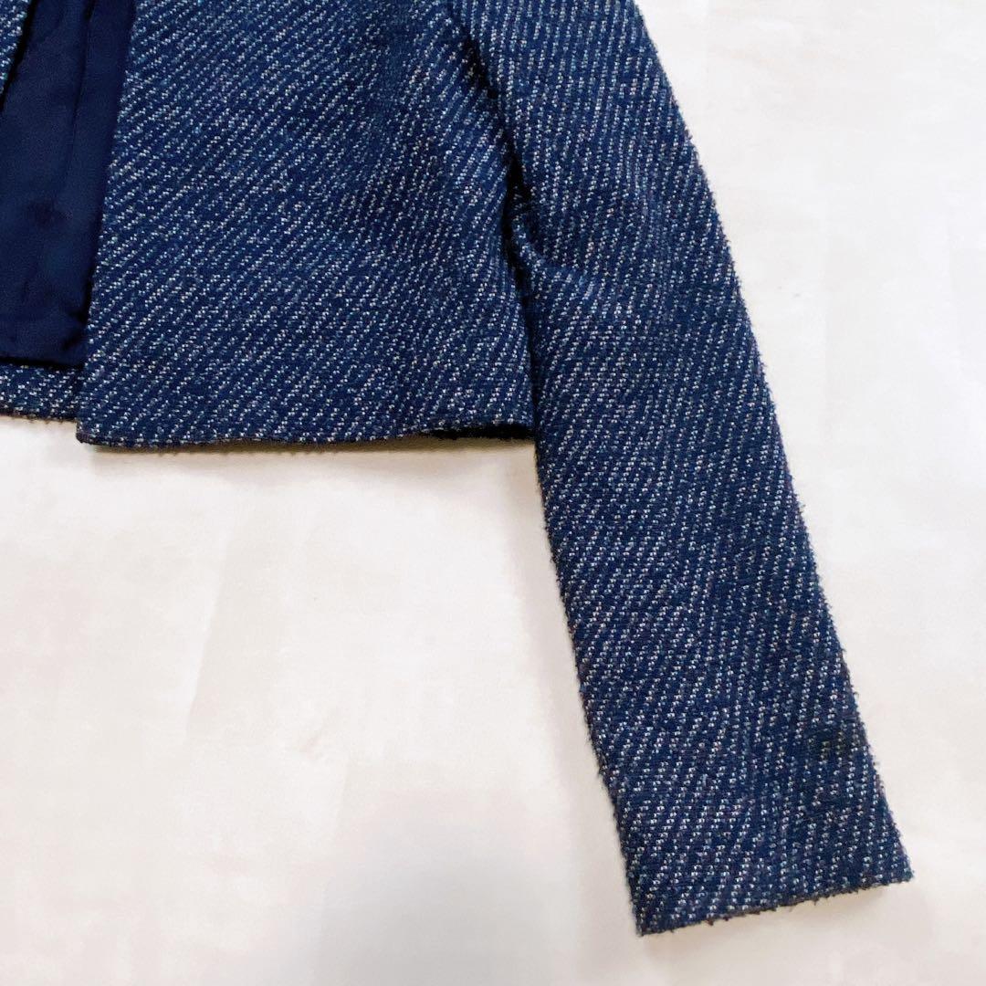美品 セオリー ツイード ノーカラージャケット ボレロ フォーマル