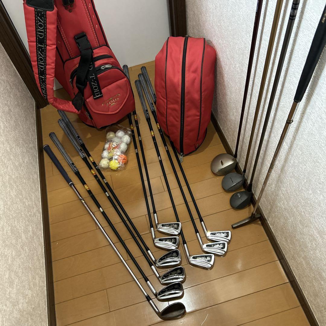 格安 QUALIBURN ゴルフクラブ 13本フルセット 赤
