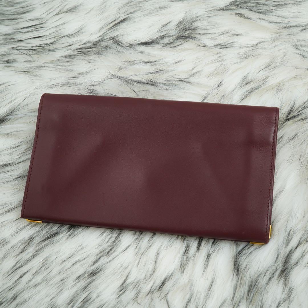 極美品　Cartier カルティエ　長財布　金具　マストライン　ボルドー