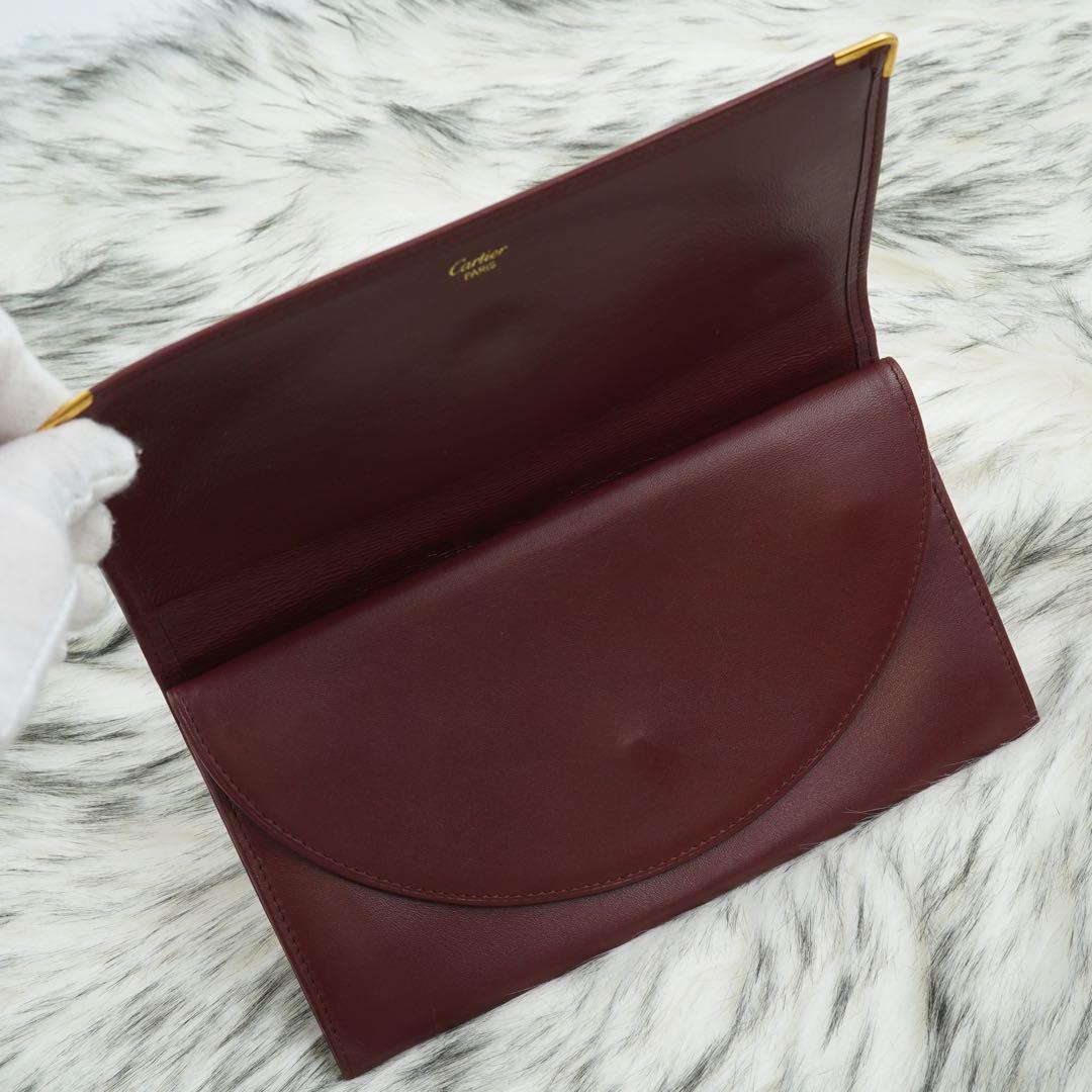 極美品　Cartier カルティエ　長財布　金具　マストライン　ボルドー