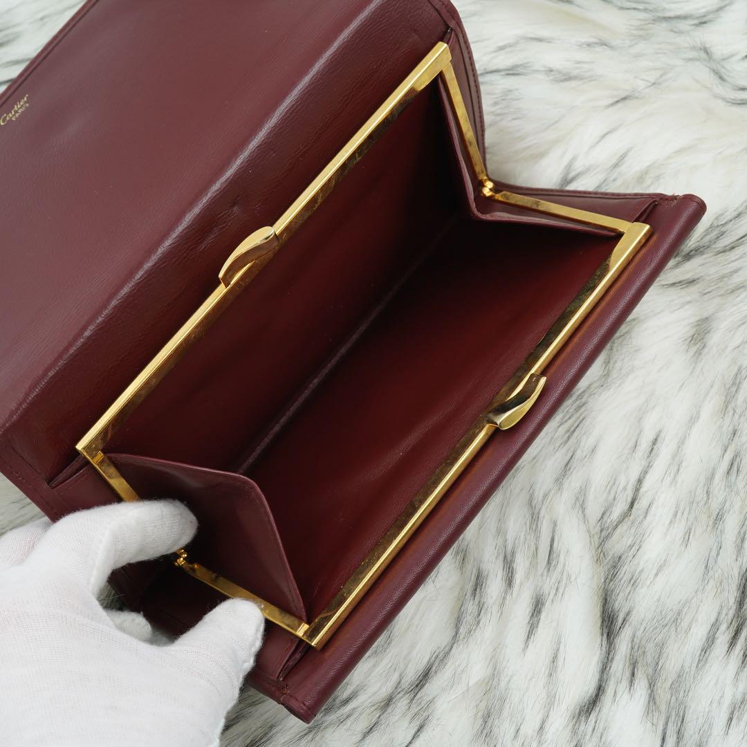 極美品　Cartier カルティエ　長財布　金具　マストライン　ボルドー