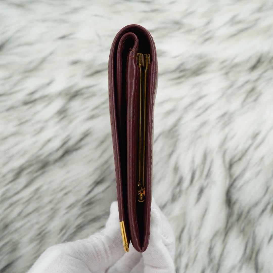 極美品　Cartier カルティエ　長財布　金具　マストライン　ボルドー