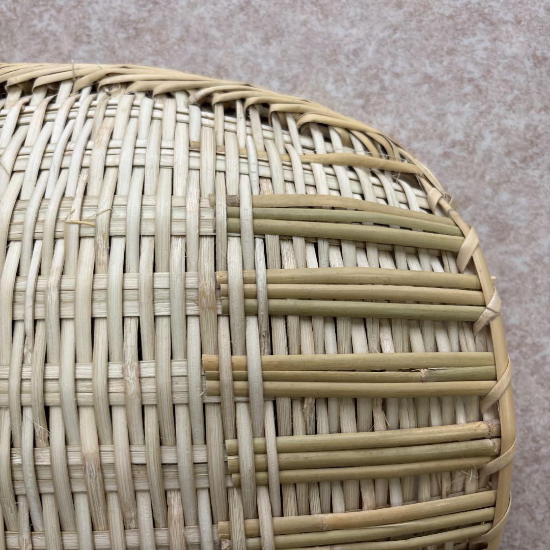 【新品・未使用品】岩手県 鳥越竹細工 すず竹 手付き楕円ざる　大