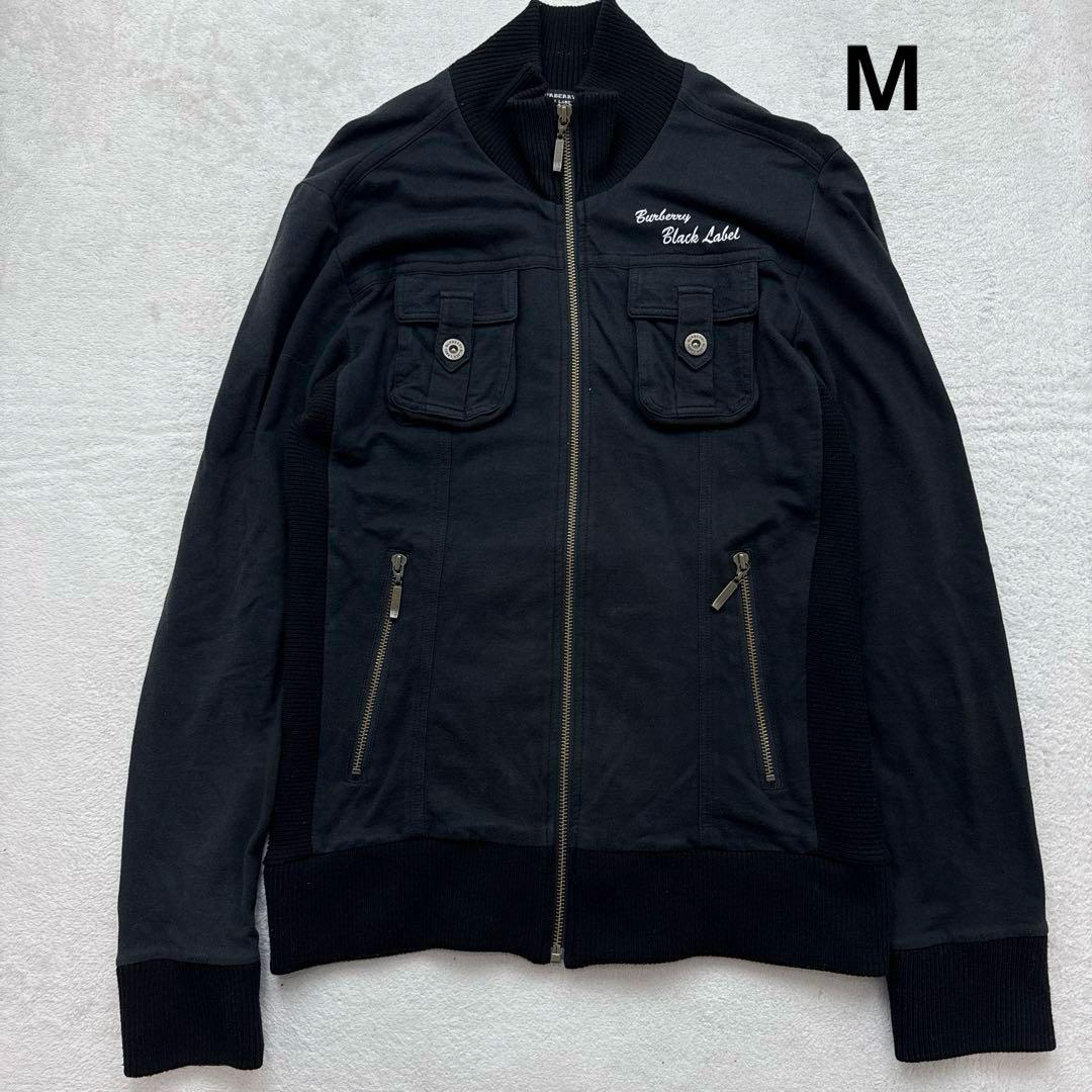 Burberryブラックレーベル　ジップアップ　ブルゾン　Ｌサイズ　(美品) バーバリーブラックレーベル ジップアップブルゾン ブラック M