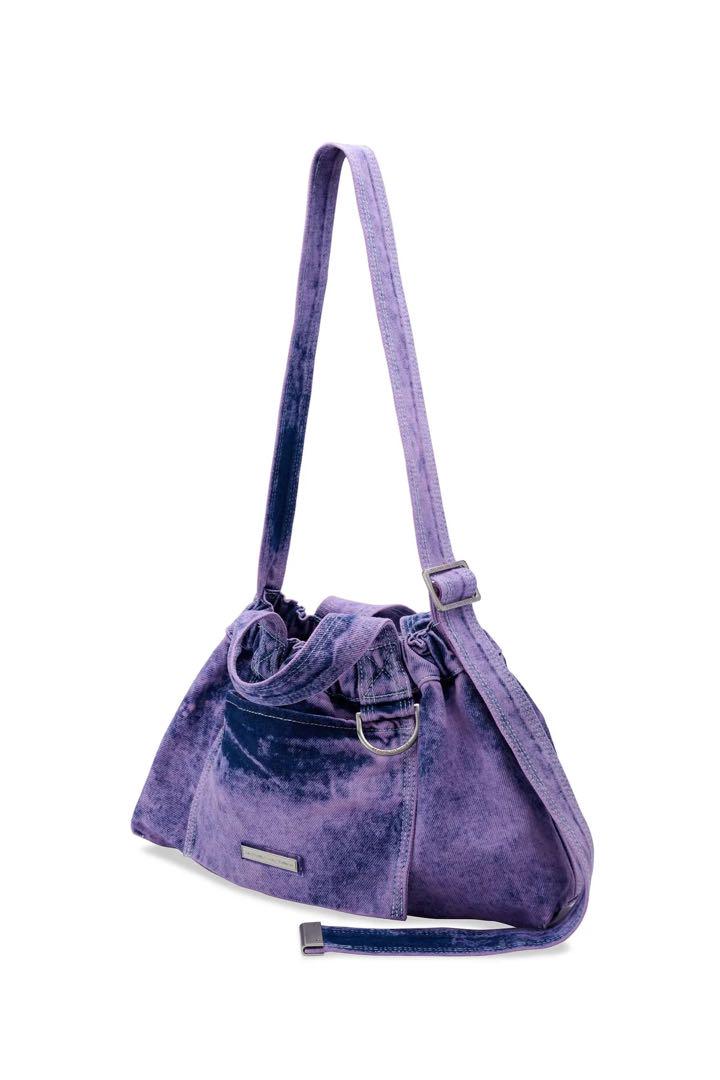 ◆デニムリメイク◆ウォッシュドBAG◆パープル◆No.225◆ BEYOND THE VINES パープルデニムバッグ パープルウォッシュ