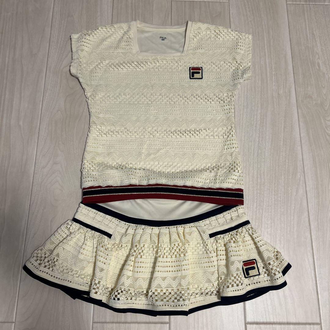 FILA アイボリー レース編み スカート・スコート Mウェア