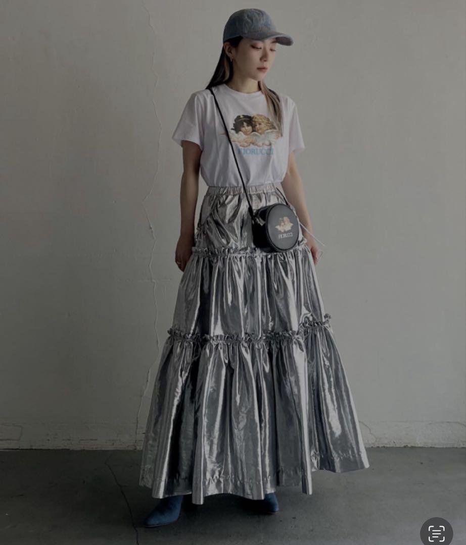 her praha - gatherd skirt silver