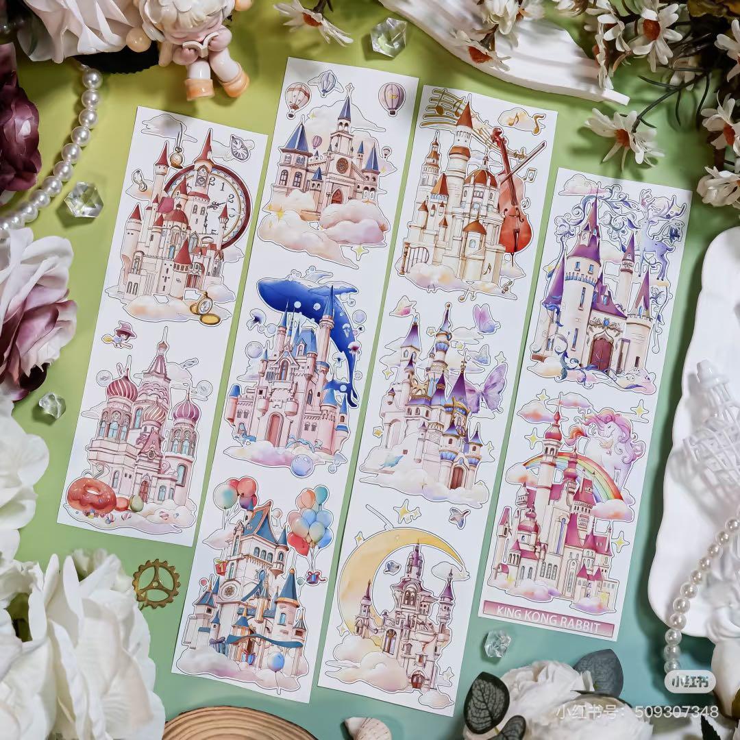 【8581】海外　マステ　5m巻売り　合成紙カッティング　お城