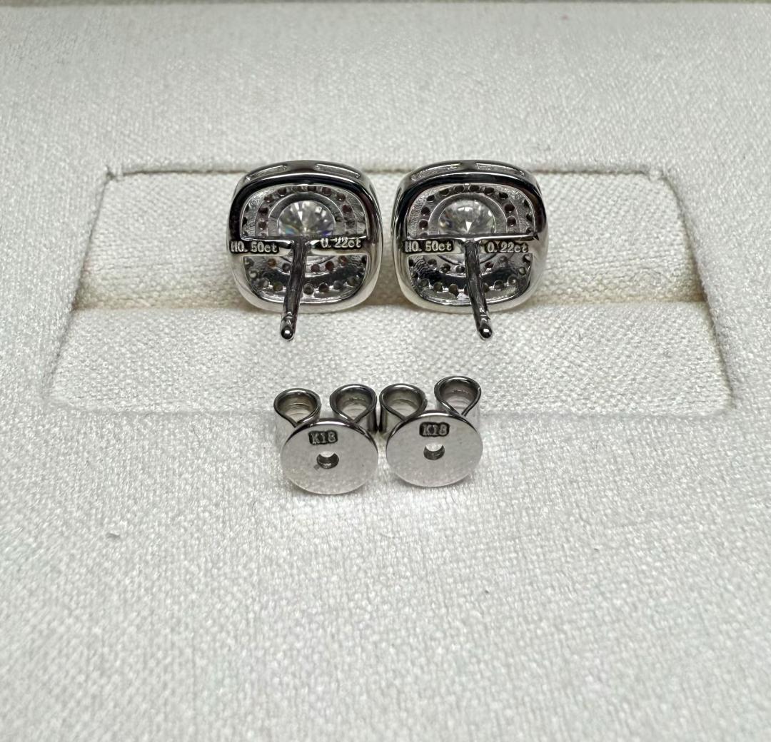 刻印入り天然ダイヤモンドピアス K18