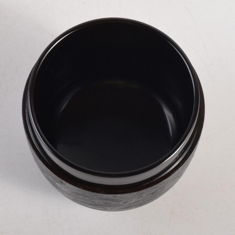 茶道具　黒漆　波塗　棗　時代箱付　V　8305