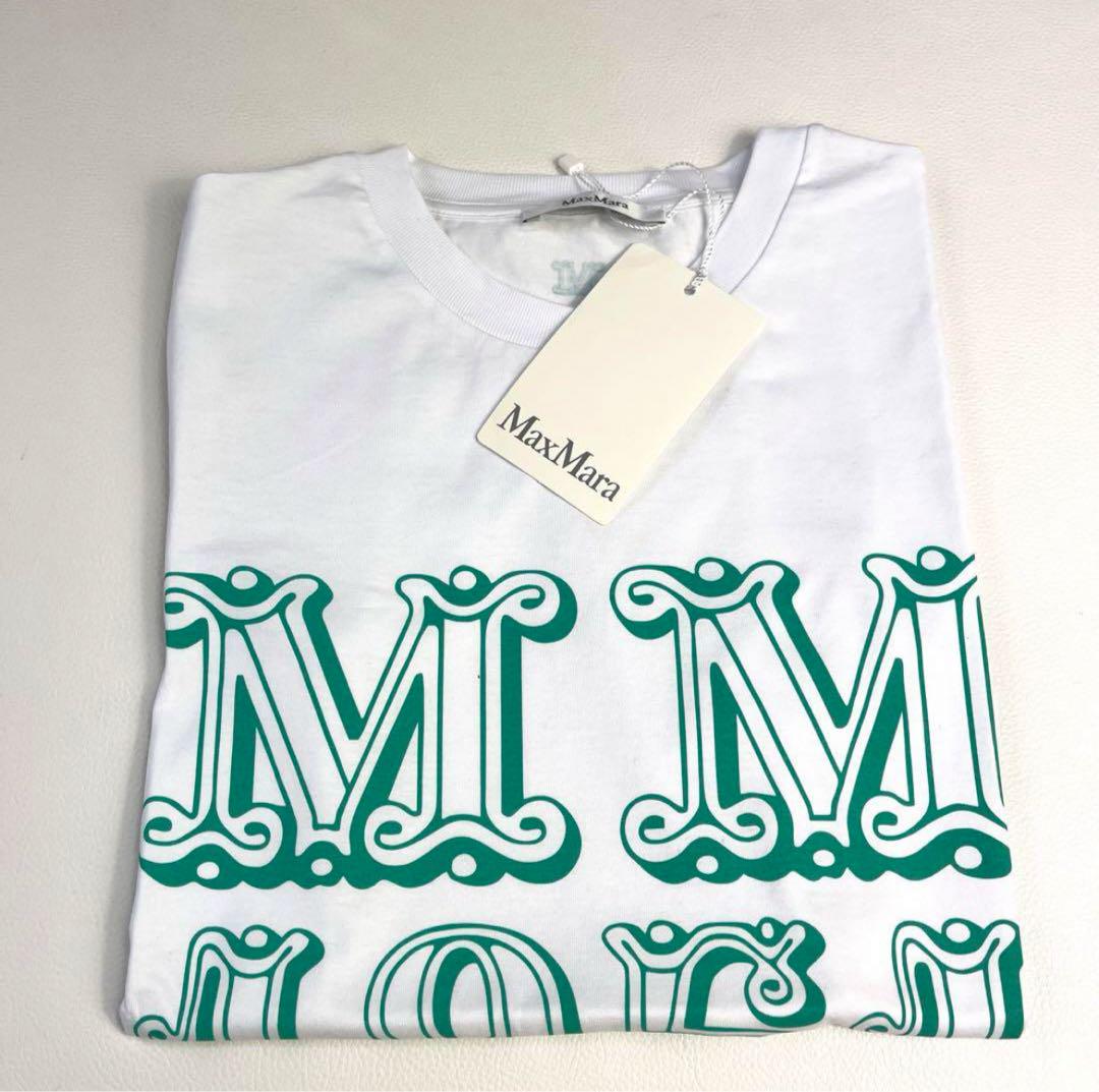 【新品♪未使用】Mサイズ　マックスマーラ　Max Mara ロゴ刺繍Tシャツ Max Mara Studio MAX MARA マックスマーラ ステュディオ Tシャツ