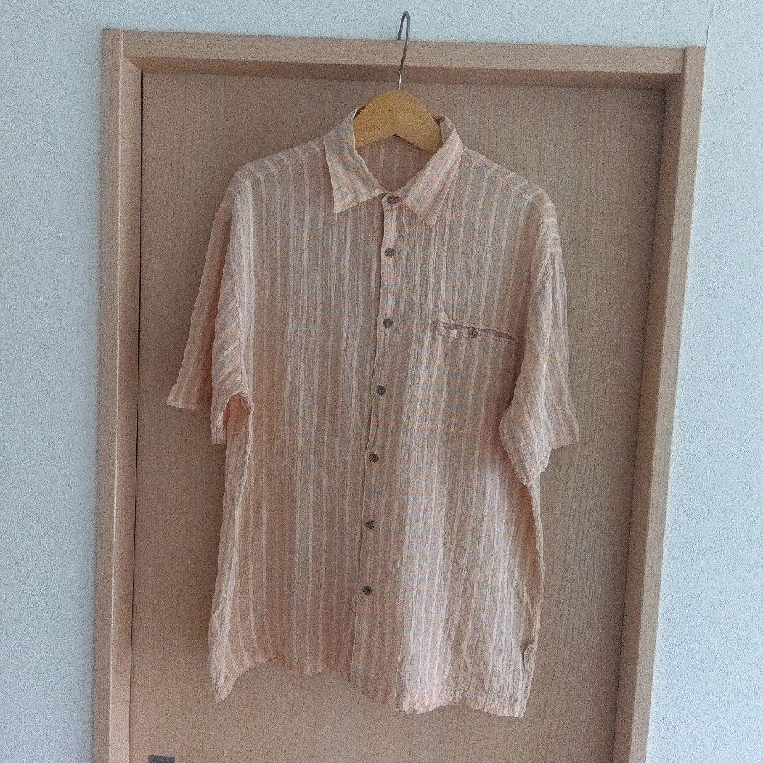 48サイズ raika ugcollection 麻綿 シャツ 橙