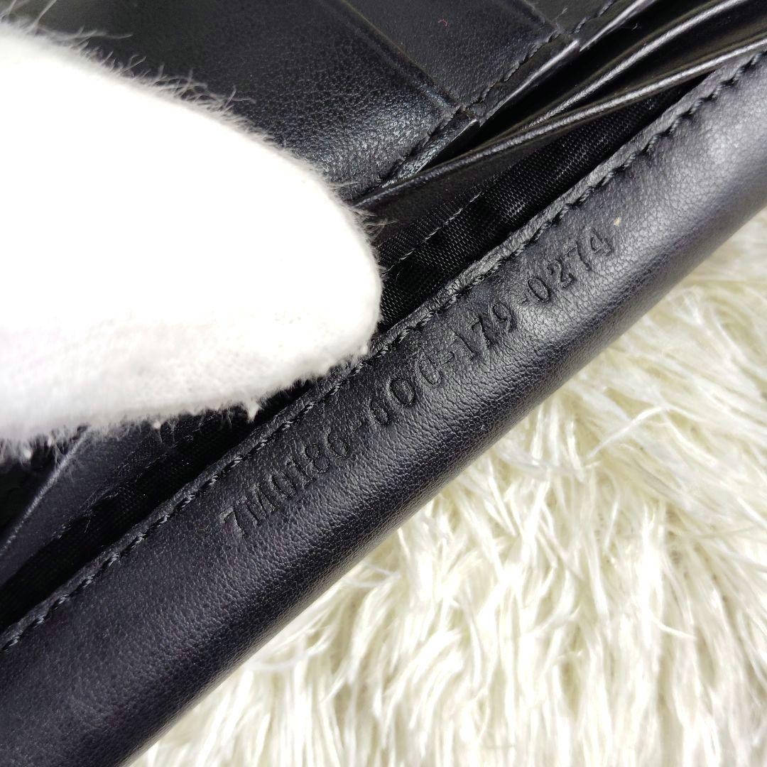 美品✨FENDI フェンディ モンスター バグズアイ レザー 長財布 ブラック