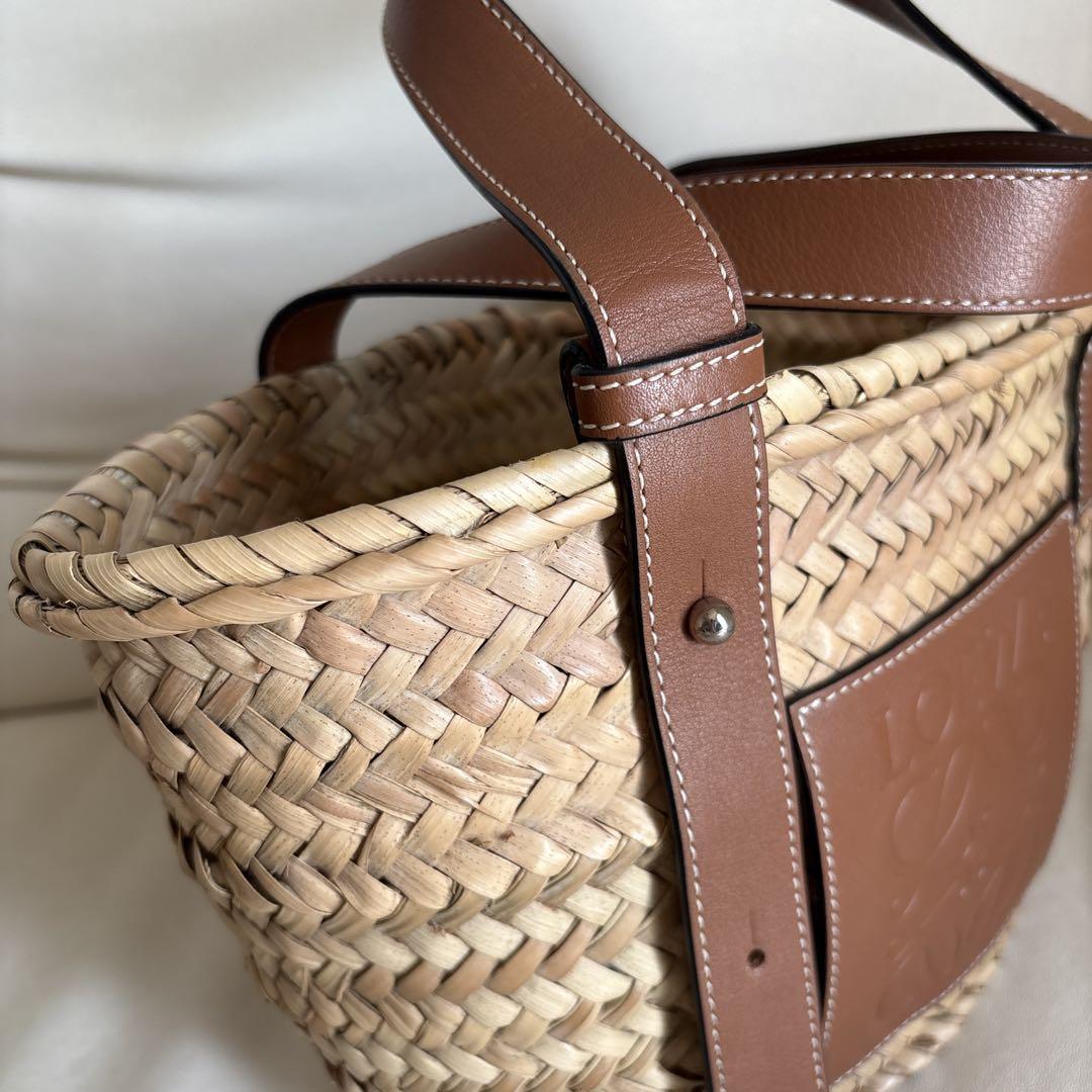 LOEWE かごバッグ ストロー レザー - メルカリ