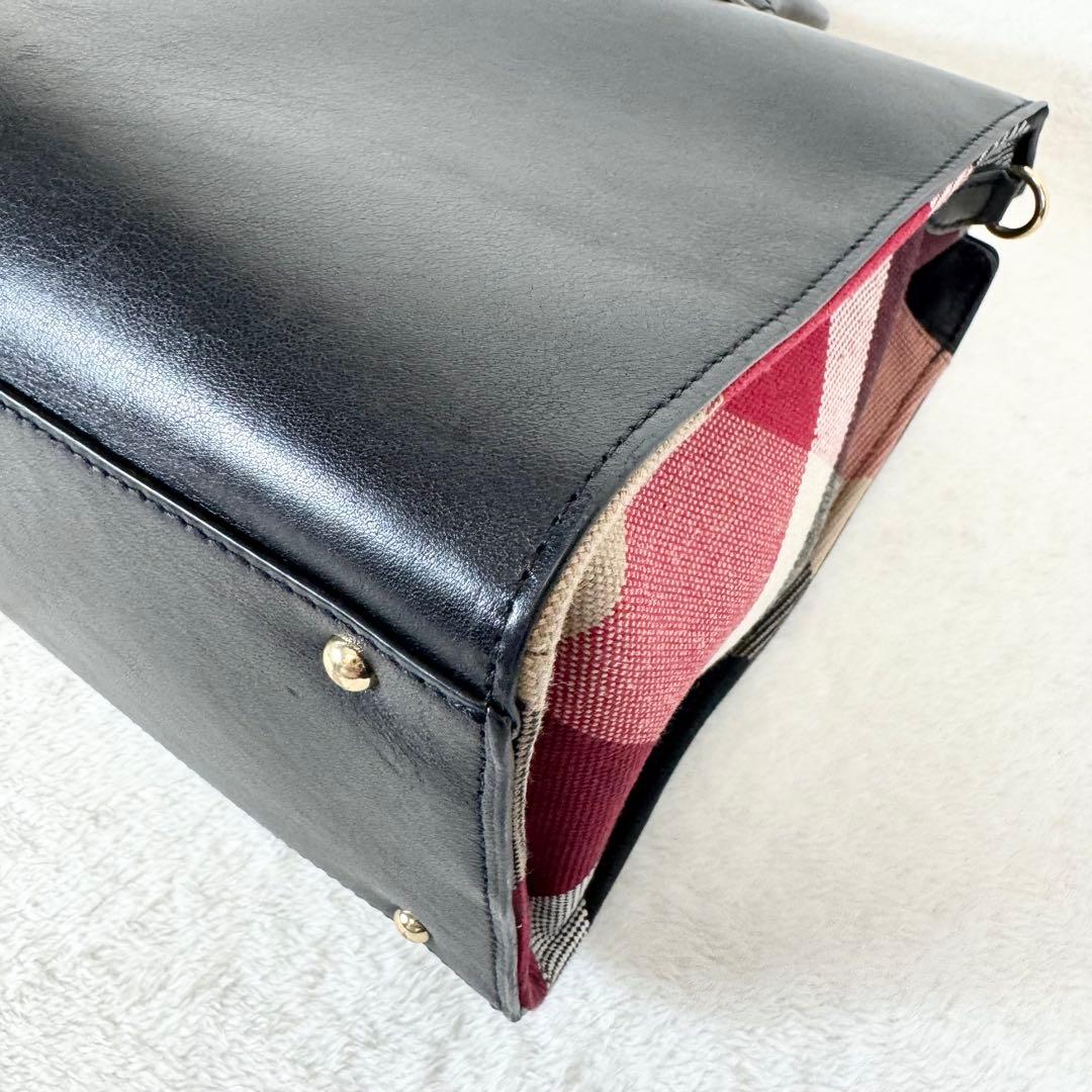 【美品】ブルーレーベルクレストブリッジ 2way ハンドバッグ ショルダー 黒色 【美品】ブルーレーベルクレストブリッジ 2way ハンドバッグ ショルダー 黒色