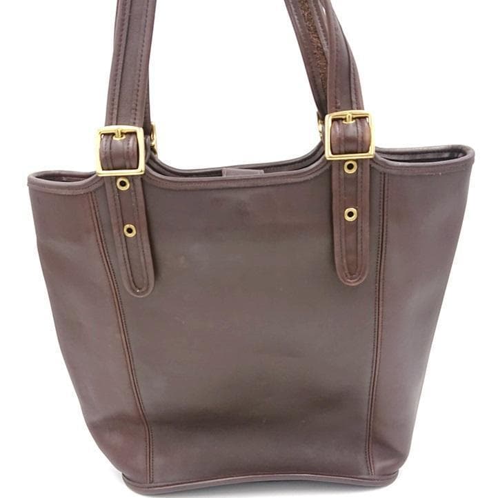 輝く高品質な COACH ブラウン オールレザー トートバッグ コーチ