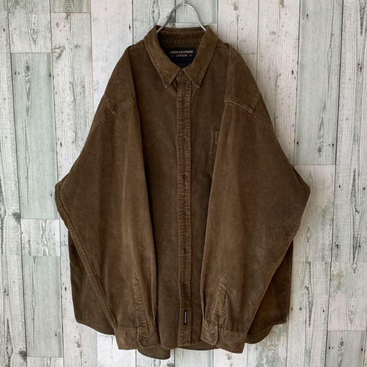 大人気豊富な 激レア ヴィンテージ コーデュロイ シャツ ダークブラウン ゆるだぼ 2XL ArX3P-m48355608858 新品大特価