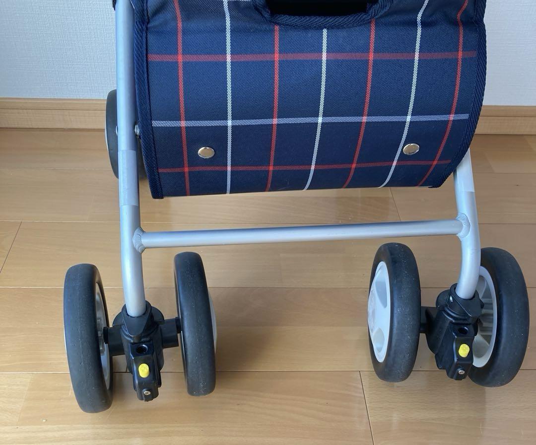 幸和製作所　テイコブ　ST07 シルバーカー ネイビー・チェック柄　取説付き