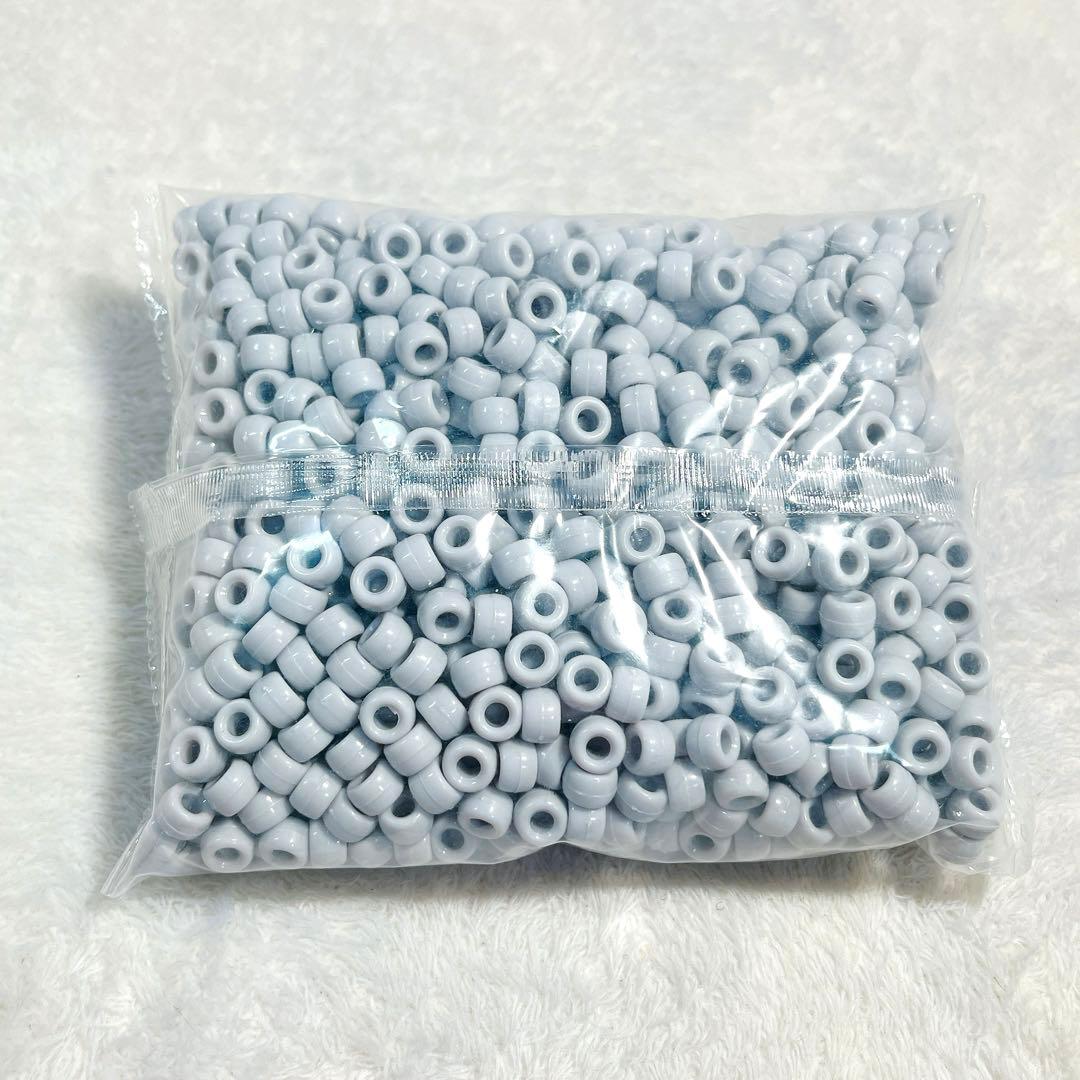 アクリル ポニービーズ 6x9mm グレー 1000個