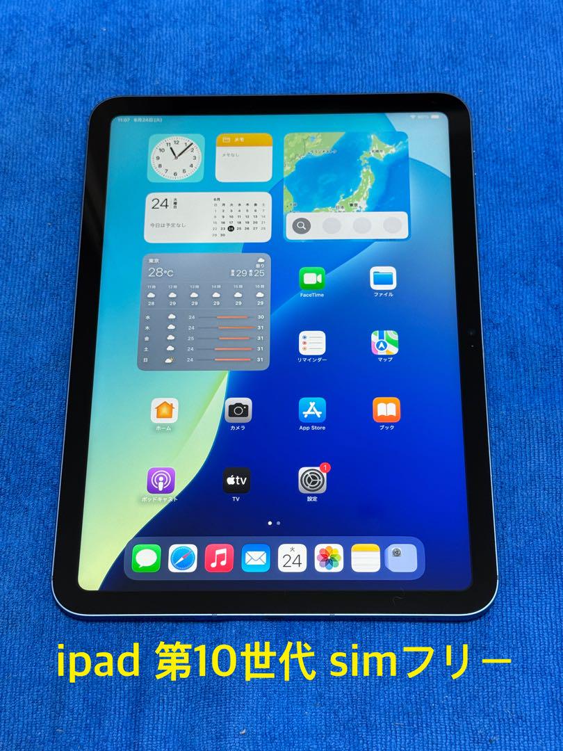 iPad 第10世代 simフリー 64GB ブルー②