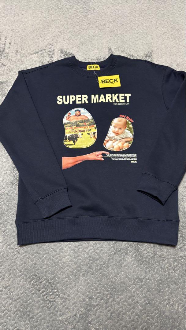 BECK SUPER MARKET スウェットシャツ ネイビー BECK SUPER MARKET スウェットシャツ ネイビー