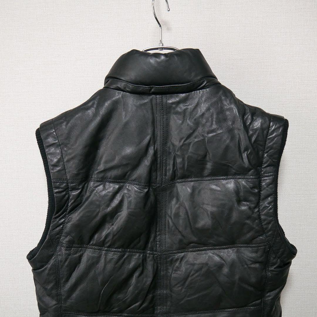 BURBERRY BLACK LABEL ラムレザーダウンベスト BLACK L