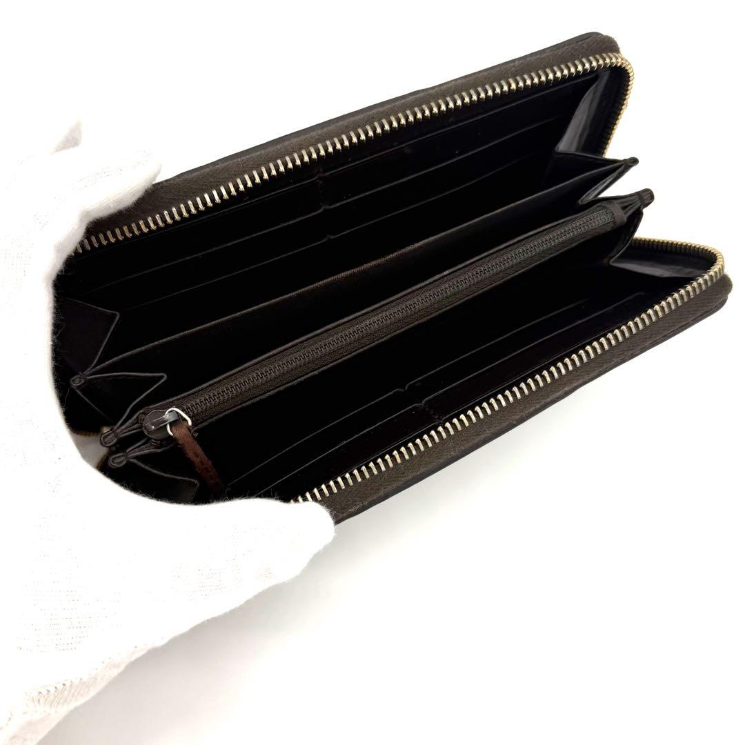 ★極美品★GUCCI グッチ ラウンドジップ 長財布 GGキャンバス バンブー