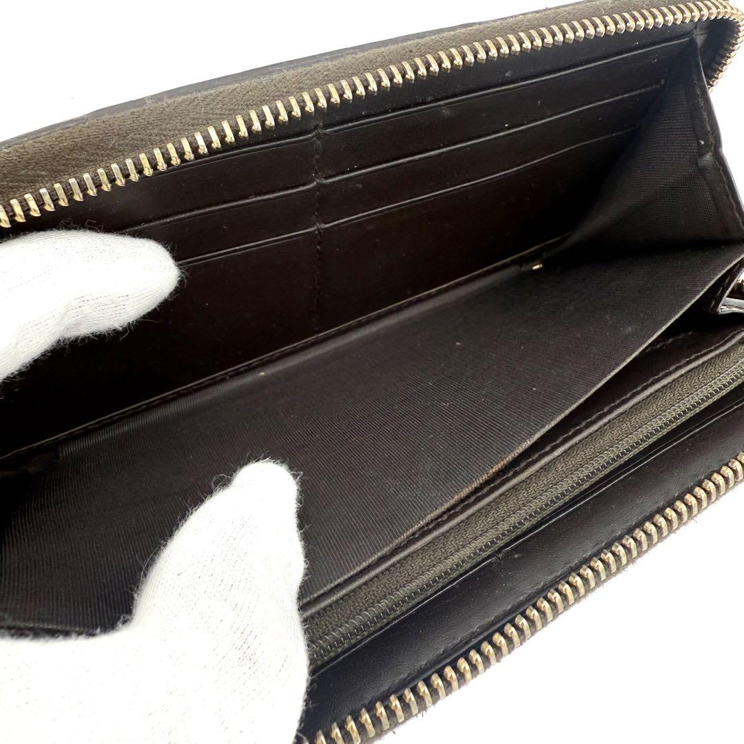 ★極美品★GUCCI グッチ ラウンドジップ 長財布 GGキャンバス バンブー