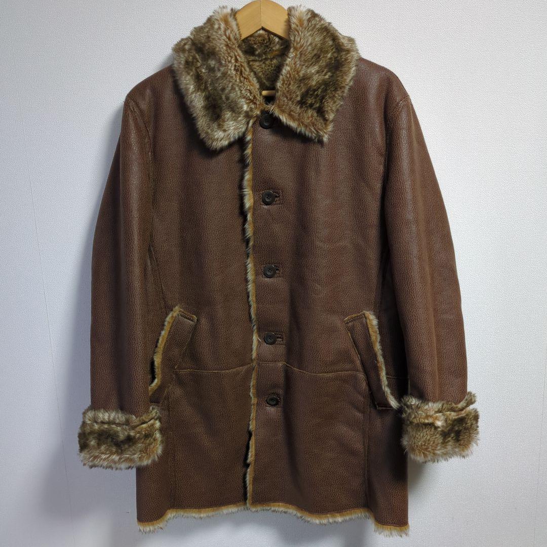 PAZZO DENIM STORE フェイクムートン　ファー　ジャケット　Ｌ