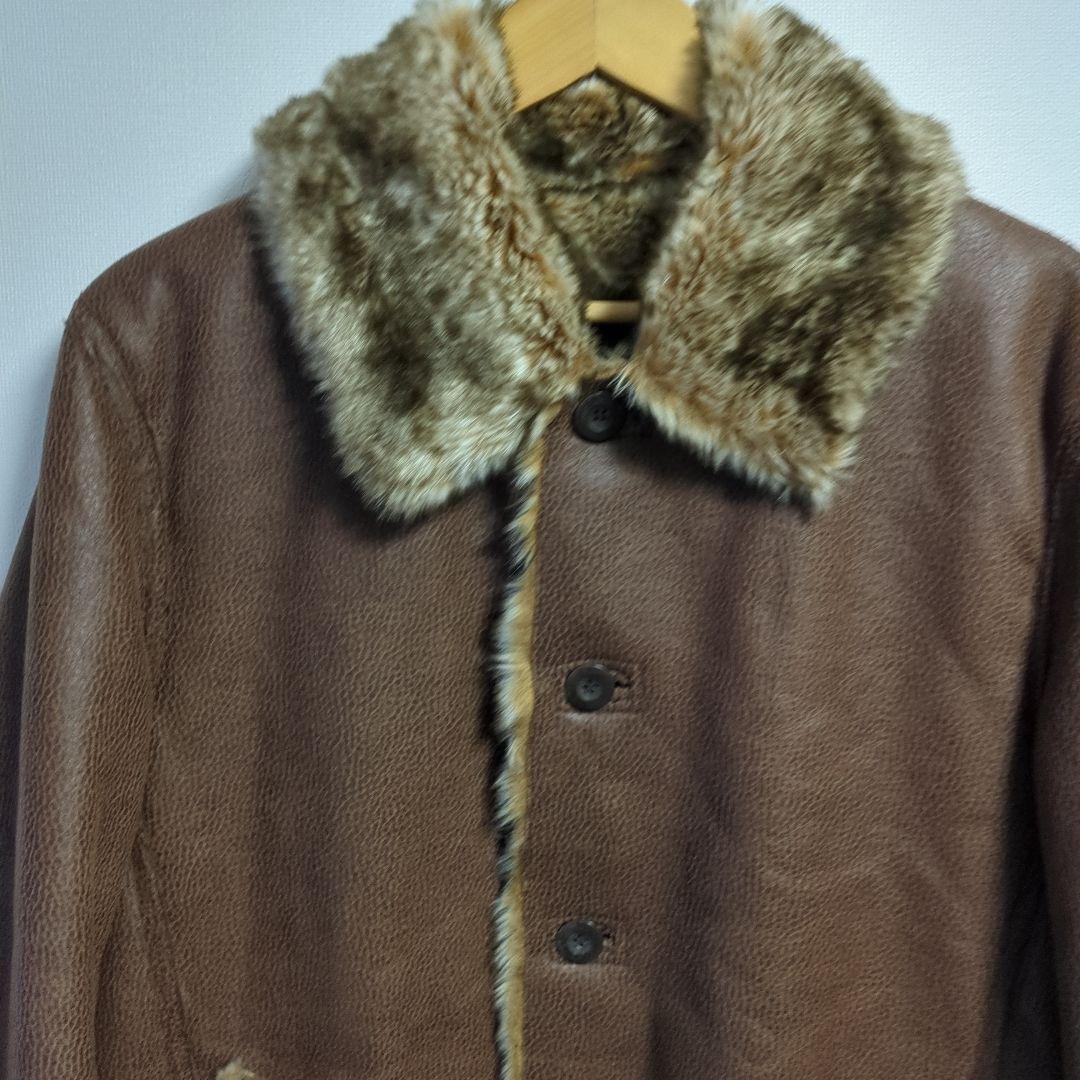 PAZZO DENIM STORE フェイクムートン　ファー　ジャケット　Ｌ