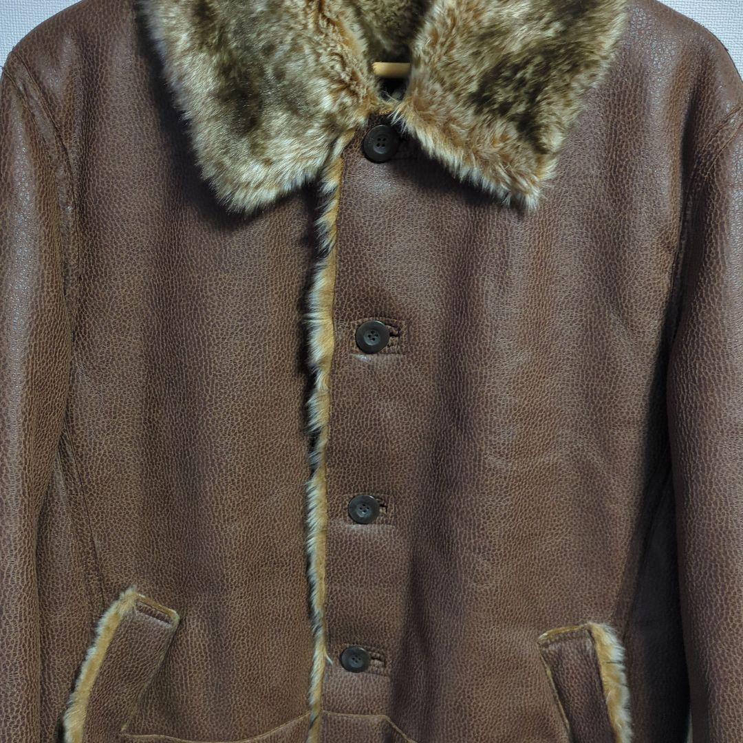 PAZZO DENIM STORE フェイクムートン　ファー　ジャケット　Ｌ