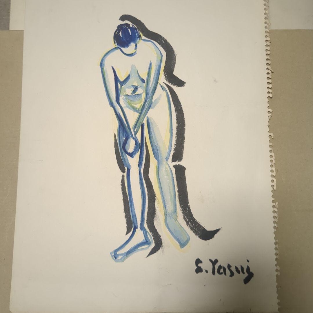 谷内こうた、【河畔にて】、希少な画集画、新品高級額 額装付、状態良好 谷内こうた、【河畔にて】、希少な額装用画集より、新品額装付