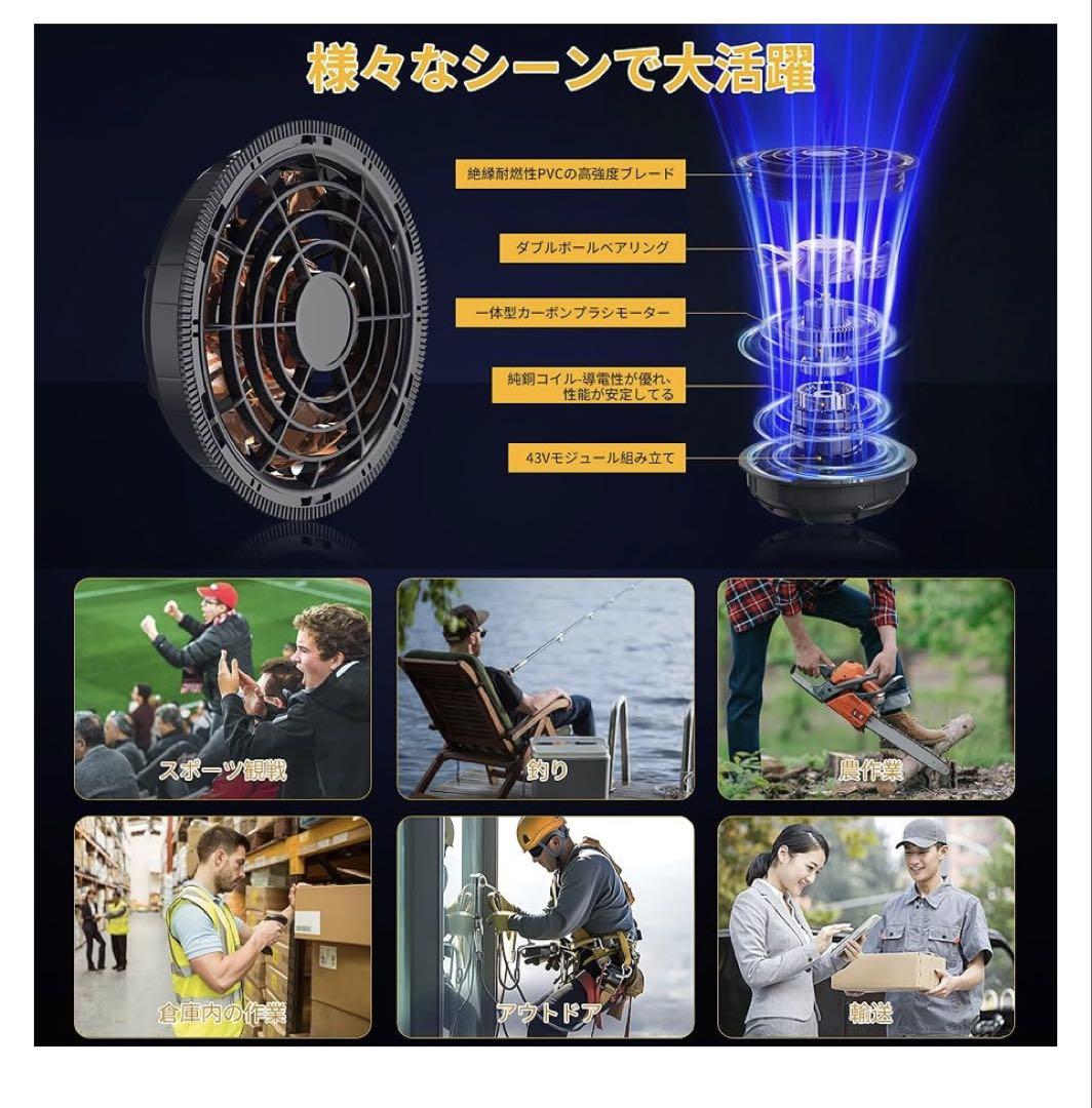 空調作業服 ファンバッテリーセット 43V超高出力 30000mAh