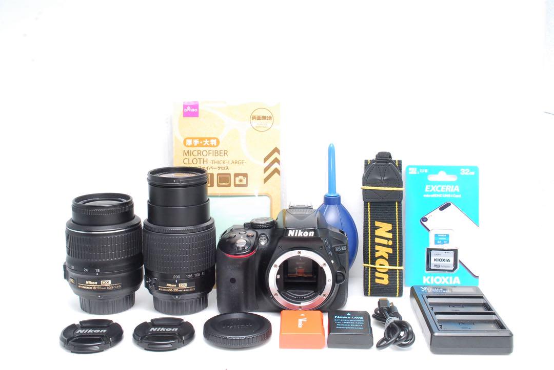 公式ファッションブランド通販サイト ✨Nikon D5300✨ダブルレンズ✨ Wi-Fi接続✨自撮りOK✨入門 デジタルカメラ