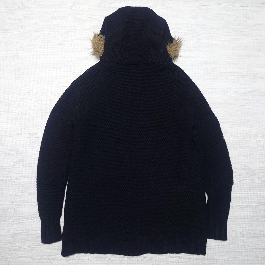 DIESEL メンズ ファーフード付き ウール モッズコート