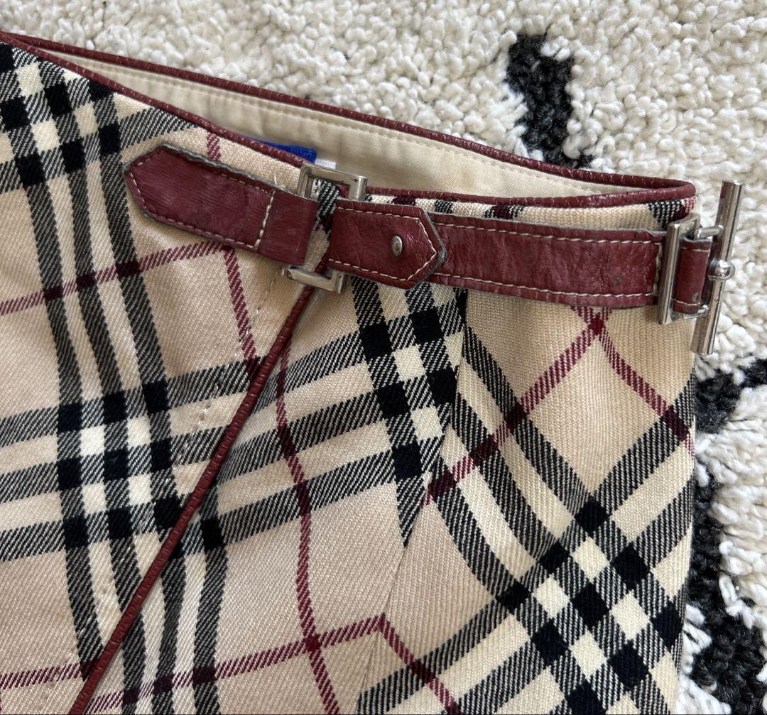 BURBERRY BLUE LABEL チェック　スカート　ウール100%