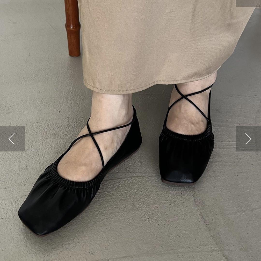 【美品!】〈AGAWD/アガウド〉クロスストラップフラットシューズ