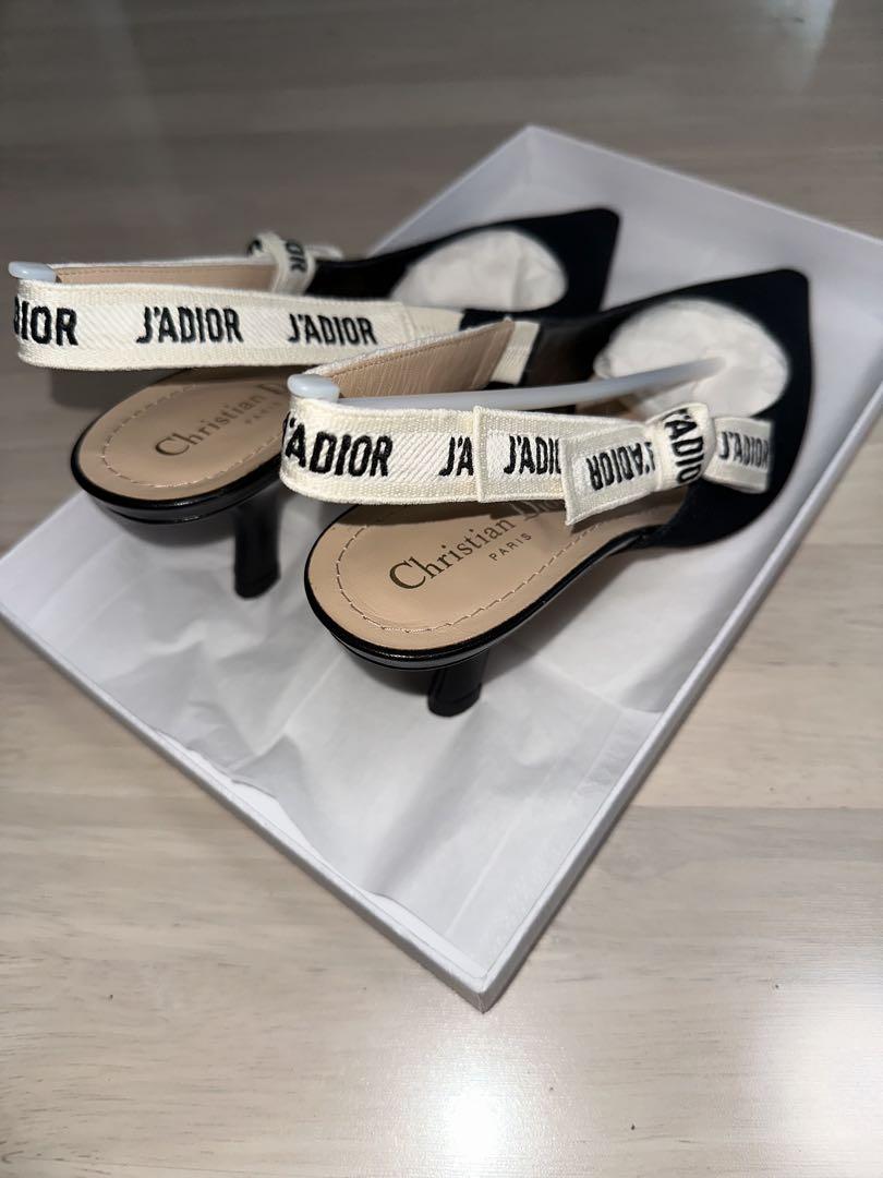 Christian Dior ブラック スリングバックパンプス