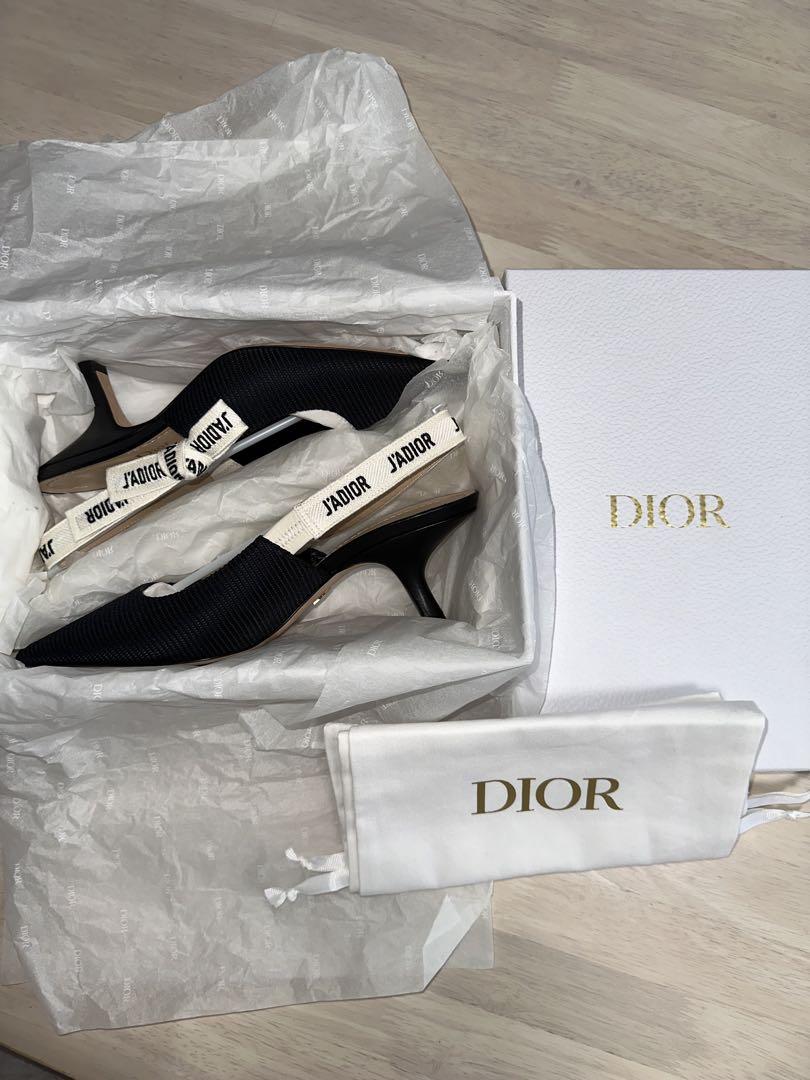 Christian Dior ブラック スリングバックパンプス Christian Dior スリングバックパンプス