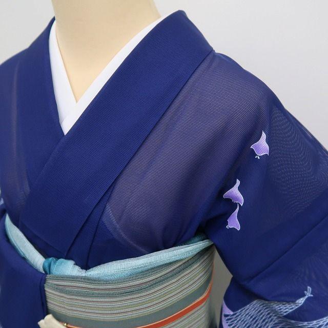 m1769＊美品 洗える夏着物 絽 千鳥 誂えポリエステル 訪問着