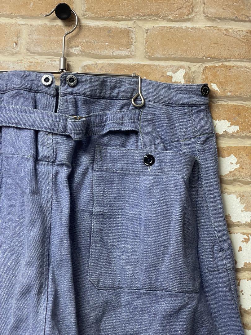 40s50s スイス軍　ミリタリー　デニム　ワークパンツ　針シンチバック　ユーロ