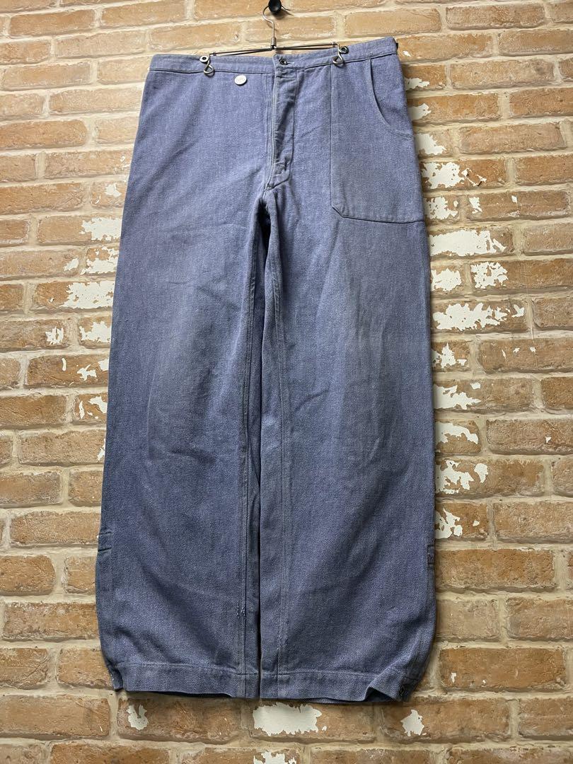 40s50s スイス軍　ミリタリー　デニム　ワークパンツ　針シンチバック　ユーロ