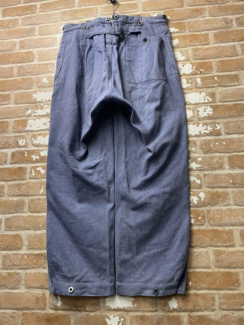 40s50s スイス軍　ミリタリー　デニム　ワークパンツ　針シンチバック　ユーロ