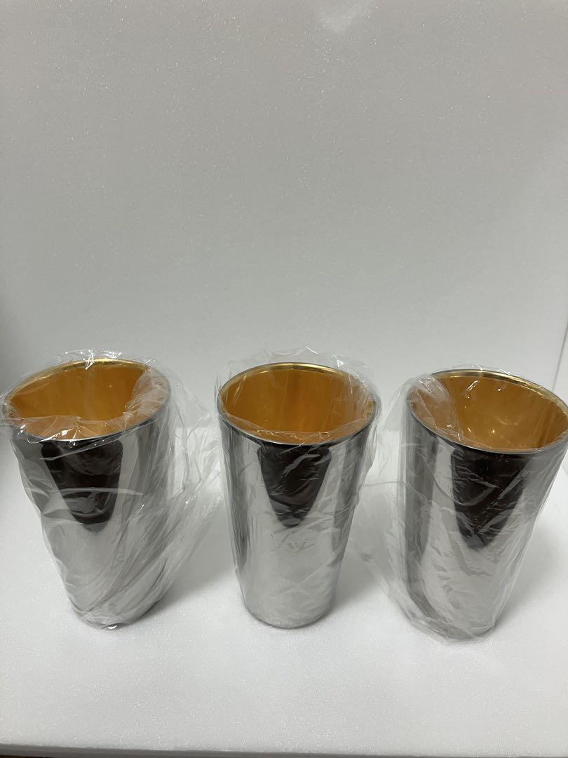 made in TSUBAME 二重構造ステンレスタンブラー 内面金メッキ3個