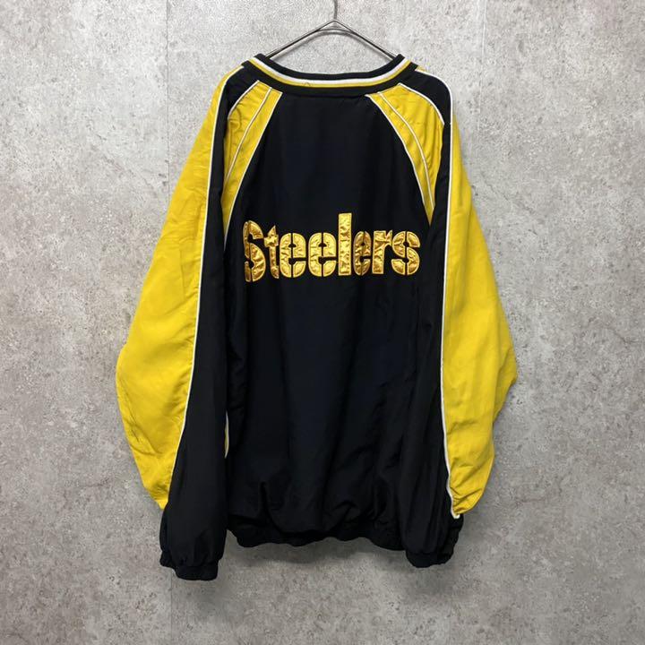 りますので 希少L NFLスティーラーズ 両面刺繍ナイロンジャケット IiWbo-m48399652433 EURO輸入90s ケット