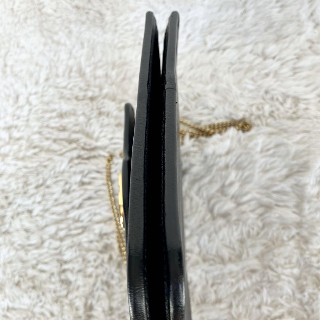 DIOR　ディオール　ショルダーバッグ　2WAY　チェーン　シボ革　ブラック
