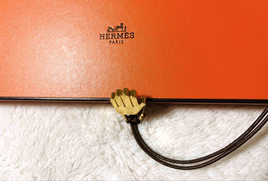HERMES エルメス ハンドモチーフ 2002 手 ゴールド系 キーリング