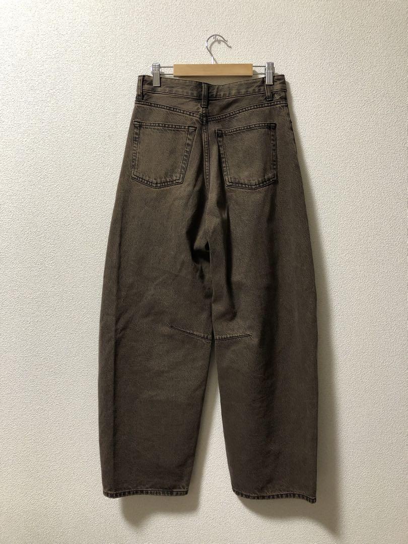 【美品】GUバレルレッグジーンズ 標準丈 Sサイズ 2着セット ブルー ブラウン